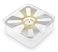 Teabloom Radiance Tea Warmer with Tealight Candle - Squared Teapot Warmer Made with Heatproof Glass