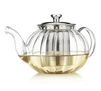 Teabloom Vienna Glass Teapot - Stain-Free Glass with Removable Loose Tea Infuser - Stovetop Safe - Dripless Spout - 24 oz / 700 ml (1-2 Cups)