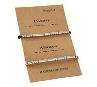 [TEACH] 1 Pair Stainless Steel Morse Cord Couple Bracelet Unique Rope Suitable for Various Occasions and Daily Wear