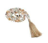 [TEACH] 108 Prayer Beads Necklace for Mindfulness Long Tassel Design Jewelry Daily Wear Sweater Chain Necklace