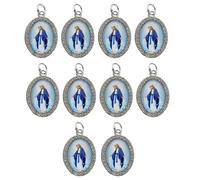 [TEACH] 10pcs Oval Figure Metal Rhinestone Choker Necklace Pendant Charm Keychain Jewelry Making, Free Size