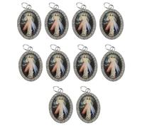 [TEACH] 10pcs Oval Figure Metal Rhinestone Choker Necklace Pendant Charm Keychain Jewelry Making, Free Size