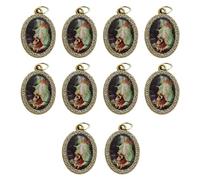 [TEACH] 10pcs Oval Figure Metal Rhinestone Choker Necklace Pendant Charm Keychain Jewelry Making, Free Size