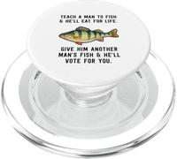 Teach A Man To Fish Inspirational Quote Heather Blue PopSockets PopGrip for MagSafe