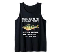 Teach A Man to Fish Inspirational Quote Heather Blue Tank Top