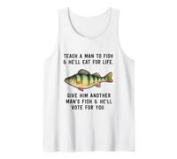 Teach A Man to Fish Inspirational Quote Heather Blue Tank Top