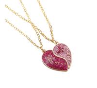 [TEACH] Best Friend Necklace Magnetic Butterfly Flower Charm Heart Pendant Friendship Necklace Set Daily Wear