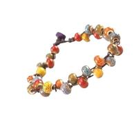 [TEACH] Bohemian Ceramic Beads Bracelet Bright Ceramic Beads Bracelet Eye Catch Slash Chain Accessories