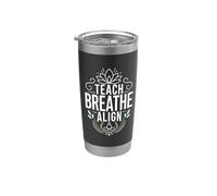Teach Breathe Align Yoga Meditation Stainless Steel Insulated Tumbler