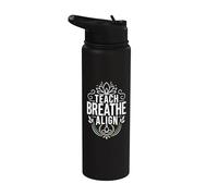 Teach Breathe Align Yoga Meditation Stainless Steel Insulated Water Bottle