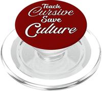 Teach Cursive Save Culture Handwriting Teacher Student Fun PopSockets PopGrip for MagSafe