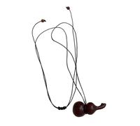 [TEACH] Elegant Wooden Gourd Pendant Necklace Wooden Gourd Pendant Necklace with Adjustable Leather Strap, Perfect for Daily Wear
