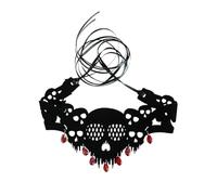 [TEACH] Fashion Hollow Skull Choker Delicate Friend Necklace Chain Festival Birthday Halloween Night Club Jewelry for Women Jewelry
