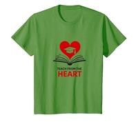 Teach from The Heart Inspirational Teacher, Teacher T-Shirt, Kids, Grass, 6 Years