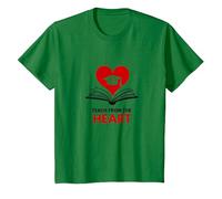 Teach from The Heart Inspirational Teacher, Teacher T-Shirt, Kids, Kelly Green, 8 Years