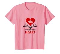 Teach from The Heart Inspirational Teacher, Teacher T-Shirt, Kids, Pink, 4 Years