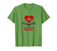 Teach from The Heart Inspirational Teacher, Teacher T-Shirt, Men, Grass, L