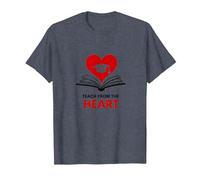 Teach from The Heart Inspirational Teacher, Teacher T-Shirt, Men, Heather Blue, XXL