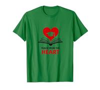 Teach from The Heart Inspirational Teacher, Teacher T-Shirt, Men, Kelly Green, XXL