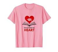 Teach from The Heart Inspirational Teacher, Teacher T-Shirt, Men, Pink, M