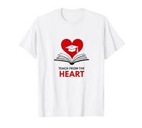 Teach from The Heart Inspirational Teacher, Teacher T-Shirt, Men, White, L