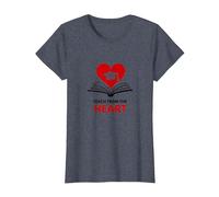 Teach from The Heart Inspirational Teacher, Teacher T-Shirt, Women, Heather Blue, XXL