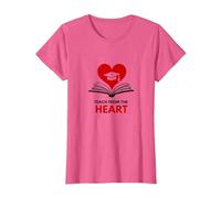 Teach from The Heart Inspirational Teacher, Teacher T-Shirt, Women, Pink Heather, S