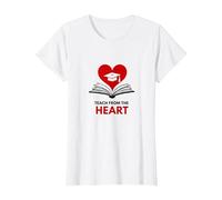Teach from The Heart Inspirational Teacher, Teacher T-Shirt, Women, White, L