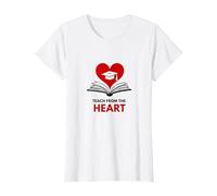 Teach from The Heart Inspirational Teacher, Teacher T-Shirt, Women, White, XS