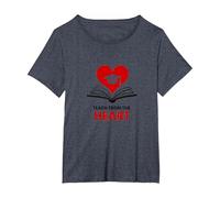 Teach from The Heart Inspirational Teacher, Teacher T-Shirt, Women's Plus, Heather Blue, 5X