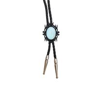 [TEACH] Hand-woven Leather Rope Boloty Neck Accessories Black Frame Stone Pendant Jewelry Neck Necklace Necklace for Men and Women, D4 6