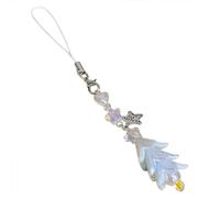 [TEACH] Handmade Phone Lanyard Fashion Beads Keychain Christmas Tree Phone Chain Christmas Phone Charm Perfect for Daily Use, white, normal