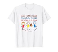 Teach Kids to Share Care and Be Fair Back to School Teacher T-Shirt