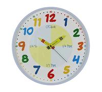 Teach Learn How to Tell Time Teacher Children Read Wall Analog Clock Colourful Glass 30cm