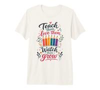Teach Love Grow Educator Appreciation Pencils Premium T-Shirt