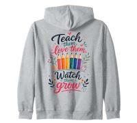Teach Love Grow Educator Appreciation Pencils Zip Hoodie