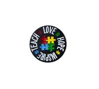 Teach Love Hope Inspire Autism Puzzle Enamel Pin, Autism Acceptance Pin Brooch, Special Education Brooch Badges For Sped Teacher Ed Educator, Inspirational Inclusive Education Gift, Neurodiversity