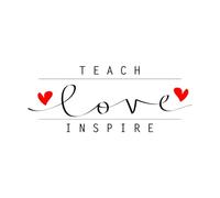 Teach Love Inspire Hand Lettering Lettering Stickers 30x74.3cm Waterproof Black