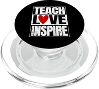 Teach Love Inspire School Teacher Appreciation Heart PopSockets PopGrip for MagSafe