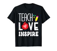 Teach Love Inspire Teacher Back to School First Day of Class Value Graphic T-Shirt