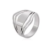 [TEACH] Metal Ring Fashion Date Ring Stainless Steel Textured Comfortable Ring Comfortable Ring to Add a Touch of Color to Any Outfits