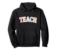 Teach Patchwork Floral Stripes, Teacher Vintage Cottage core Pullover Hoodie