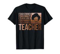 Teach Strength Equality Love Bravery Kindness Teacher Design T-Shirt
