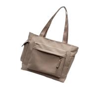 [TEACH] Student School Bag Large Capacity Shoulder Bag Top Handle Stylish Underarm Shopping Nylon Handbag Women, Khaki