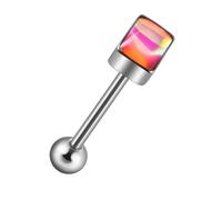 [TEACH] Sturdy and Elegant FOT Trendy Trendsetter and Punk Style Lovers Solid Stainless Steel Rectangular Tongue Ring