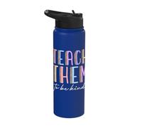 Teach Them to be Kind Funny Back to School Stainless Steel Insulated Water Bottle