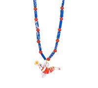 [TEACH TO] Beads Necklace Fish Shape Pendant Necklace Adjustable Length Necklace Fashion Neck Jewelry