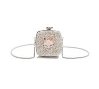 [TEACH] Women Chain Bag Trendy Crossbody Bag Stylish Shoulder Rhinestone Evening Messenger Party Wedding Women Crossbody Acrylic Shoulder Chain Bling Livening, Silver, a