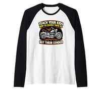 Teach Your Kids How to Change Their Oil Motorcycle Raglan Baseball Tee