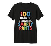 Teacher 100 Days Teaching Smarty Pants Brighter Counting Premium T-Shirt